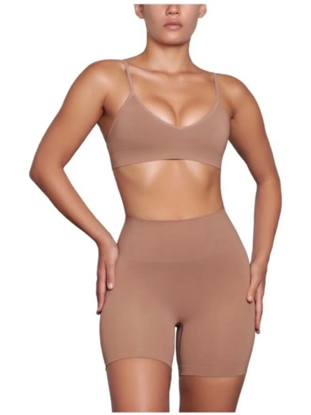 SKIMS Soft Smoothing Seamless Short in Sienna size L - Picture 2 of 6